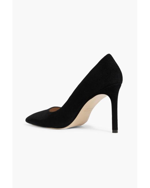 Stuart Weitzman Black Leigh 95 Suede Pumps