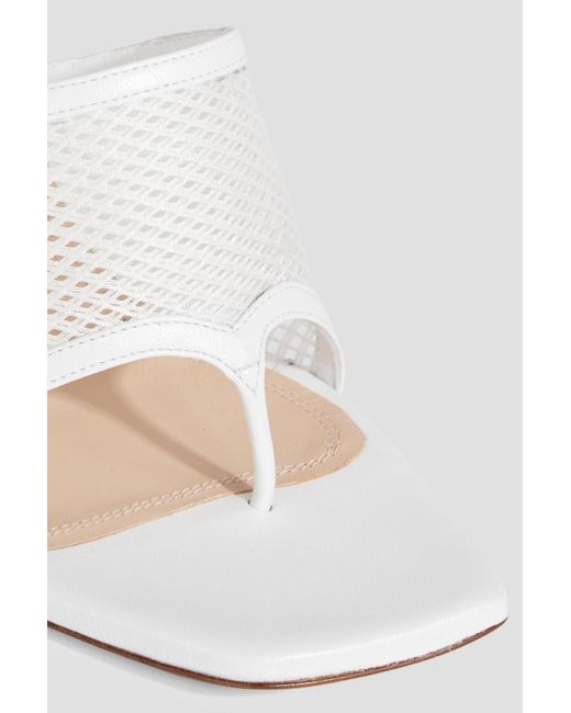 IRO White Enom Leather-trimmed Mesh Sandals