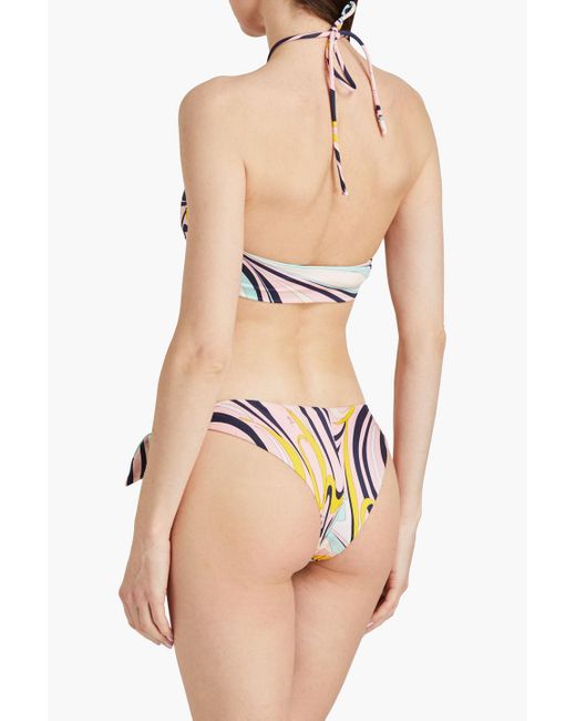 Emilio Pucci Blue Tief sitzendes bikini-höschen mit print