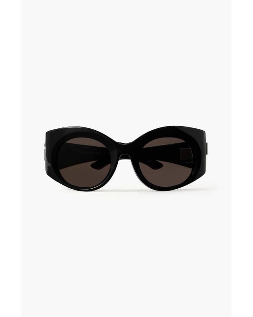 Balenciaga Black Bold Round-frame Acetate Sunglasses