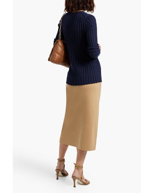 Theory Natural Merino Wool-blend Midi Skirt