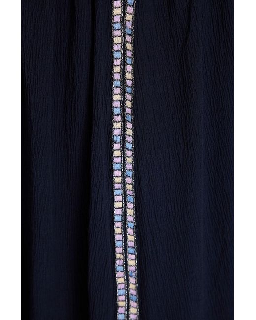 Isabel Marant Blue Bretty Embellished Cutout Cotton-Blend Mini Dress