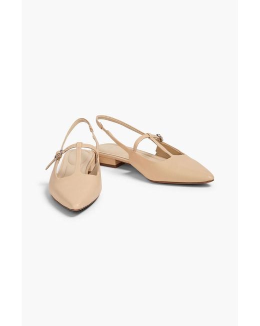 Vince White Iliana Leather Slingback Point-Toe Flats