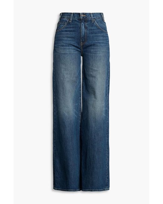 Nili Lotan Blue Salome High-Rise Wide-Leg Jeans