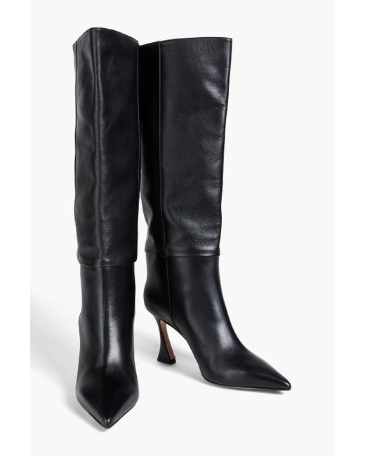Alexandre Birman Black Brena Leather Knee Boots