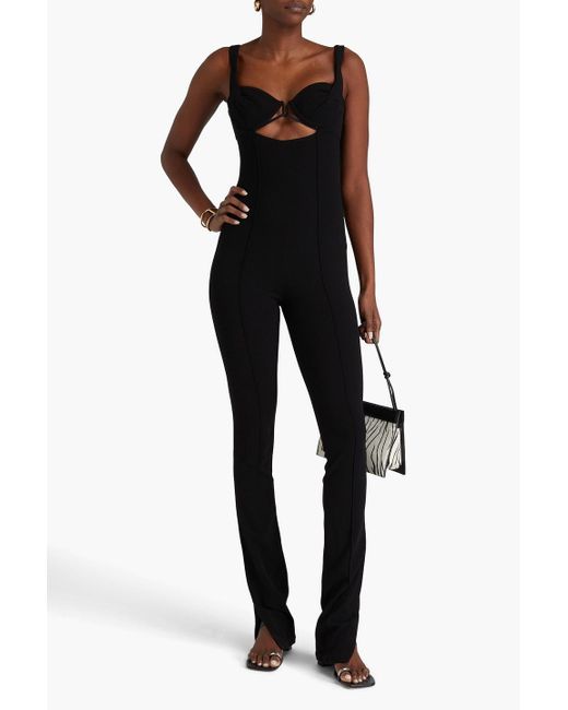 Jacquemus Black Cutout Wool-Blend Crepe Jumpsuit