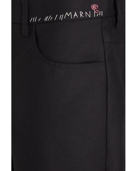 Marni Black Cotton Flared Pants