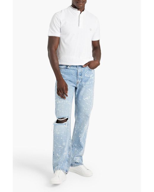 FRAME Blue Boxy Bleached Distressed Denim Jeans for men
