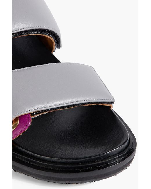 Marni Purple Two-tone Padded Leather Sandals