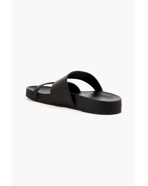 Stuart Weitzman Black Miami Leather Sandals