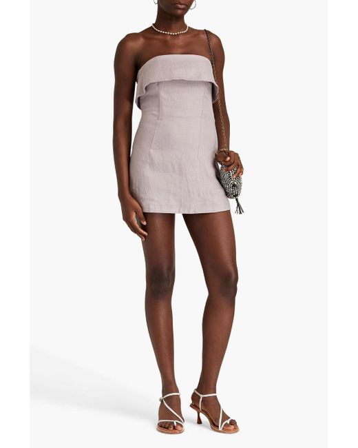 Bondi Born Pink Elba trägerloses minikleid aus leinen-twill