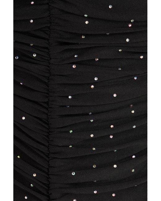 ROTATE BIRGER CHRISTENSEN Black Crystal-embellished Tulle Mini Dress