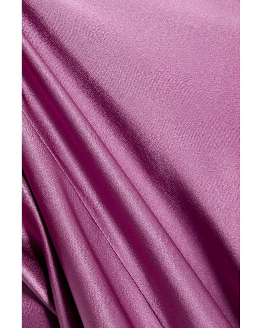 Nicholas Purple Lennon Draped Silk-satin Midi Dress