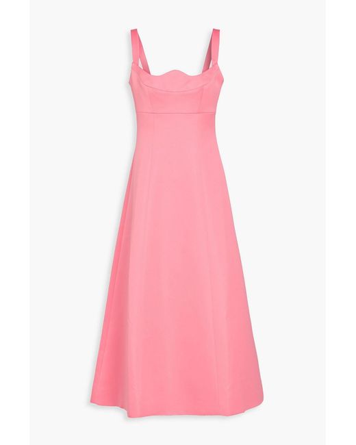 LEO LIN Pink Lucinda Satin Midi Dress