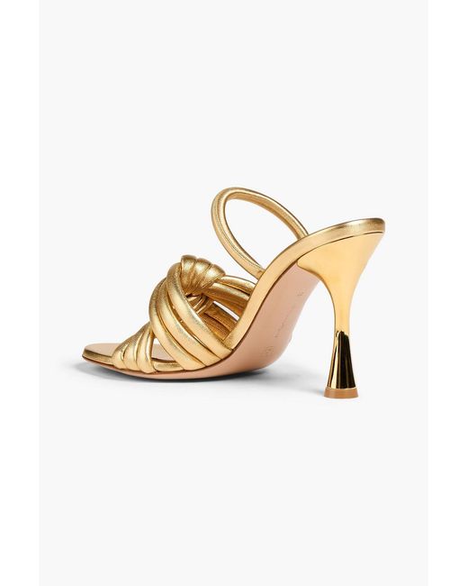 Gianvito Rossi Metallic Ottavia Knotted Leather Sandals