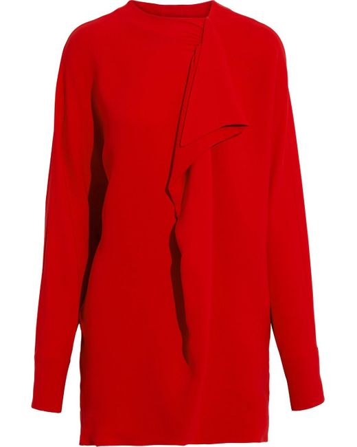 Valentino Garavani Red Draped Silk-crepe Mini Dress