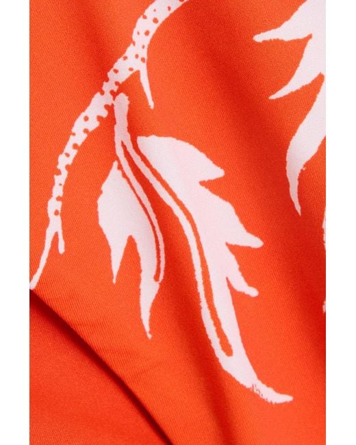 Mara Hoffman Red Cece halbhohes bikini-höschen mit floralem print