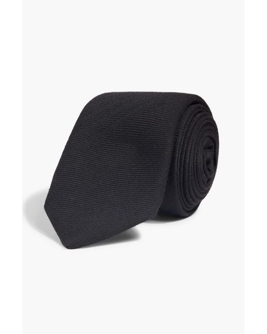 Dunhill Blue Wool And Mulberry Silk-blend Tie for men