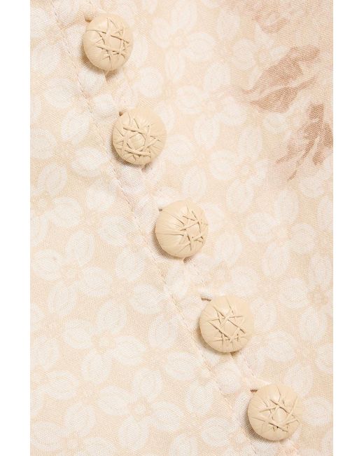 Zimmermann Natural Floral-Print Ramie Top