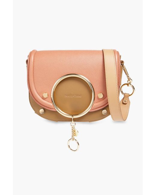 See By Chloé Mara Embellished Two-tone Leather Shoulder Bag in Pink ...