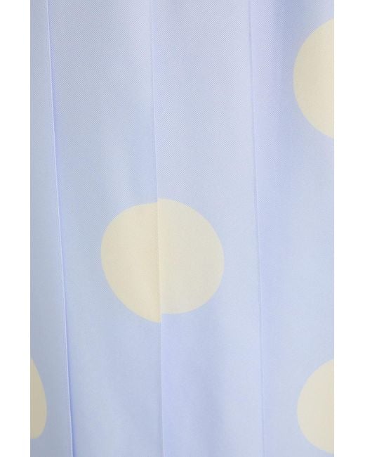 Thom Browne Blue Plissierter midirock aus seiden-twill mit polka-dots