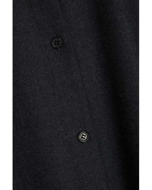 Theory Black Flannel Midi Shirt Dress