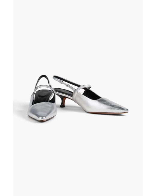 Vince Metallic Venice Leather Slingback Pumps