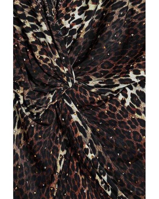 Camilla Multicolor Twisted Leopard-Print Stretch-Jersey Midi Dress
