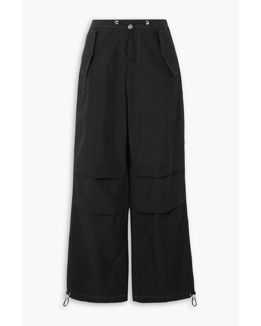 Dion Lee Black toggle Parachute Cotton-blend Gabardine Straight-leg Cargo Pants