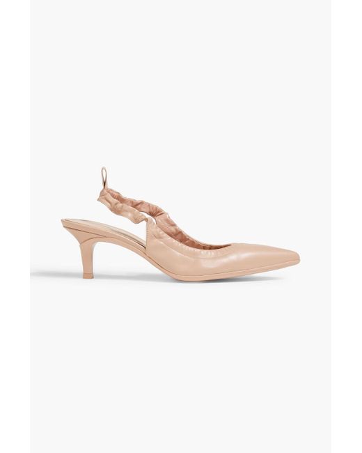 Gianvito Rossi Pink Alina Leather Slingback Pumps