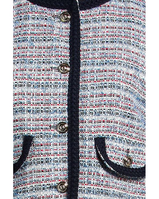 Maje Blue Metallic Tweed Jacket