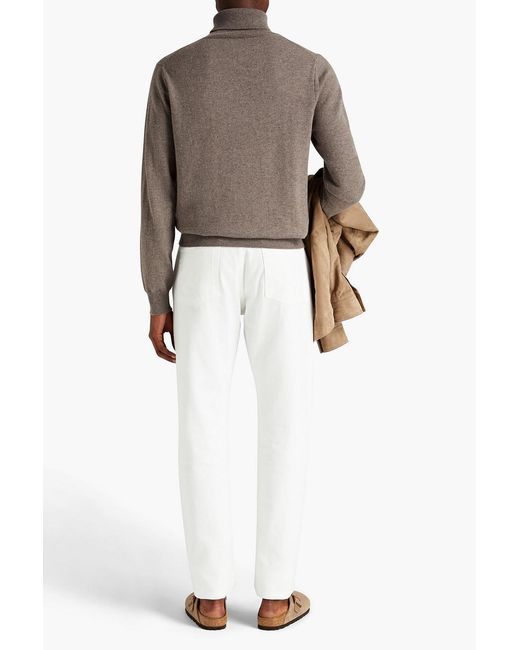 N.Peal Cashmere Brown Trafalgar Cashmere Turtleneck Sweater for men