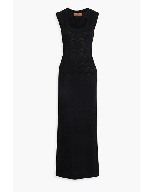 Missoni Black Crochet-knit Wool-blend Maxi Dress