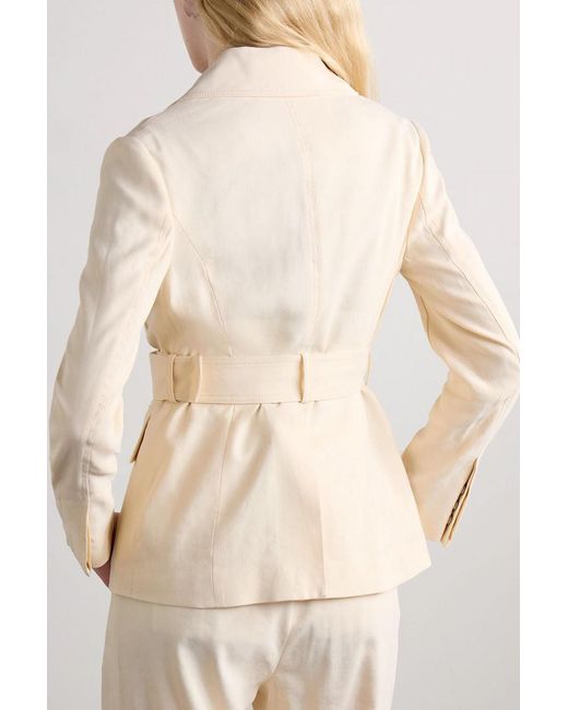 A.L.C. Savannah Belted Linen-blend Twill Jacket in Natural | Lyst