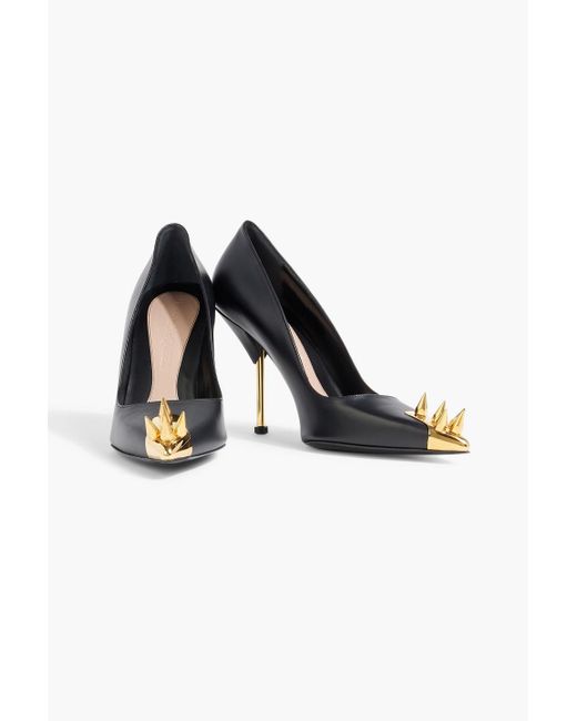 Alexander McQueen Black Punk Stud Leather Pumps