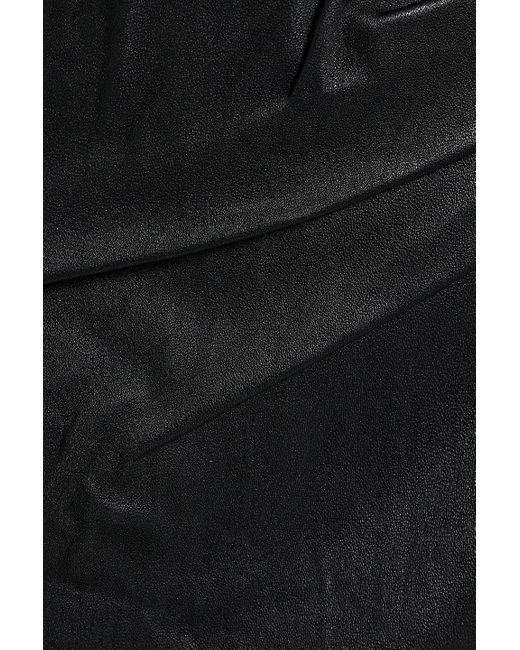 IRO Black Soroya Wrap-effect Pleated Leather Mini Skirt