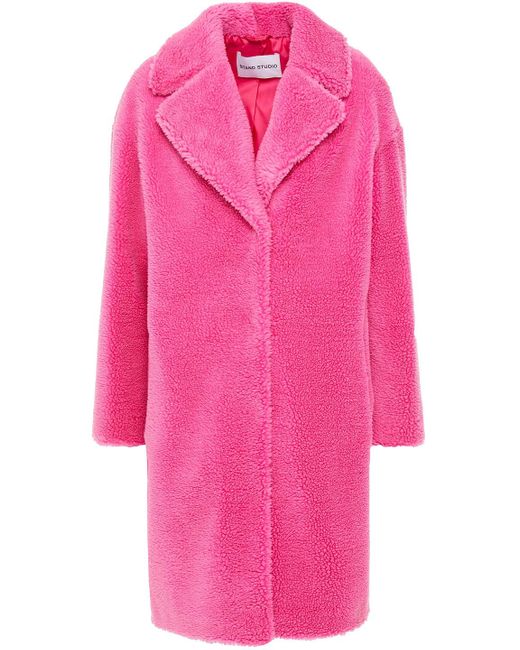 Stand Studio Synthetic Camille Faux Shearling Coat in Bubblegum (Pink ...