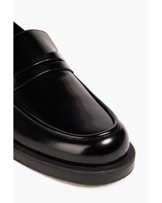 Stuart Weitzman Black Palmer Leather Loafers
