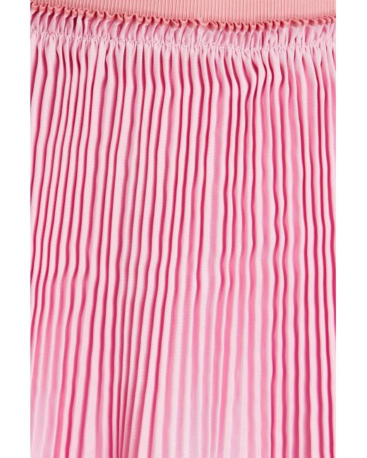 RED Valentino Pink Gathered Plissé Taffeta Mini Skirt