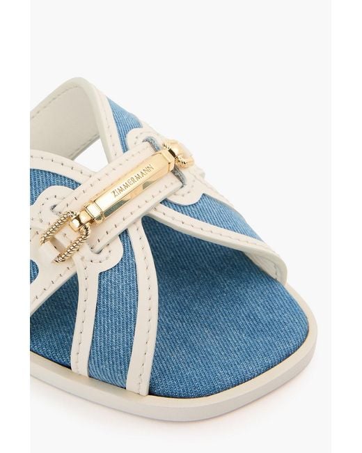 Zimmermann Blue Leather And Denim Sandals