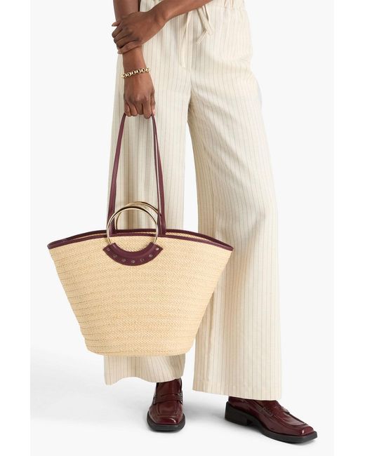 Claudie Pierlot Natural Leather-trimmed Paper Tote