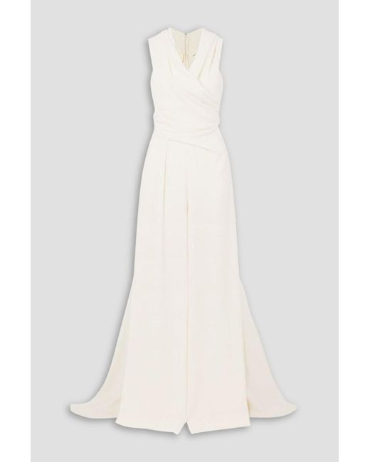 Talbot Runhof White Drapierter jumpsuit aus crêpe