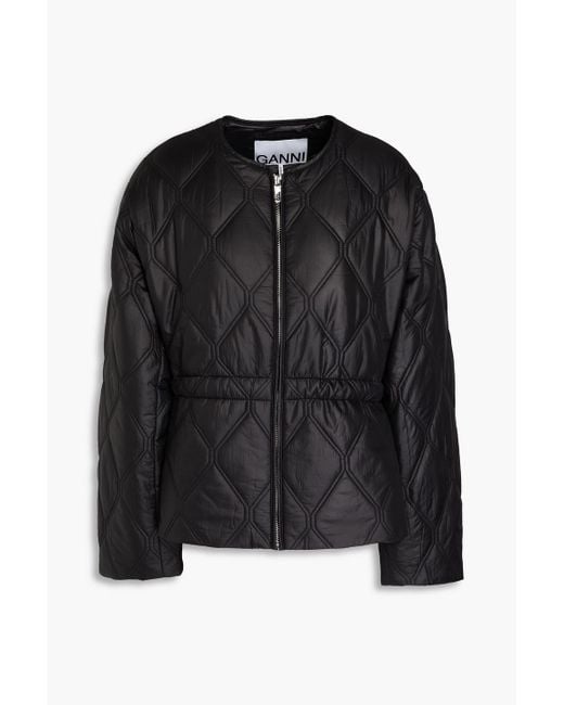 Ganni Black Quilted Shell Jacket