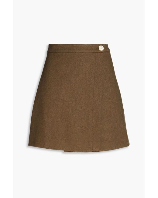Sandro Natural Julieta Wool-blend Mini Wrap Skirt