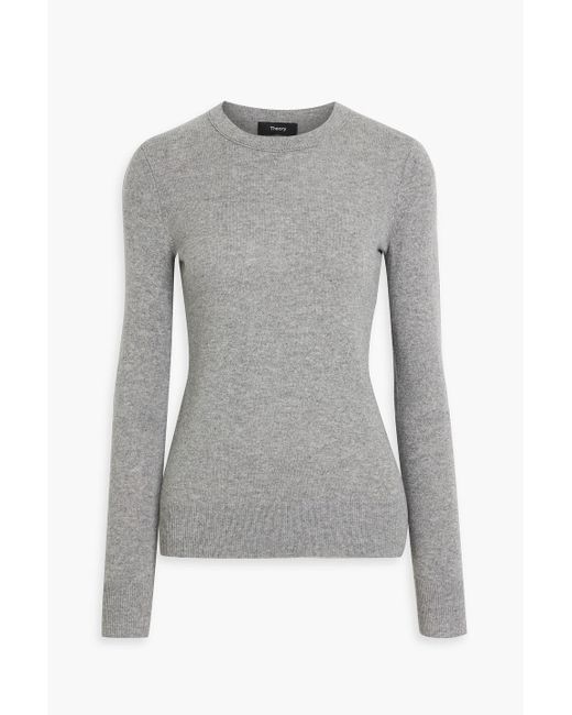 Theory Gray Mélange Cashmere Sweater