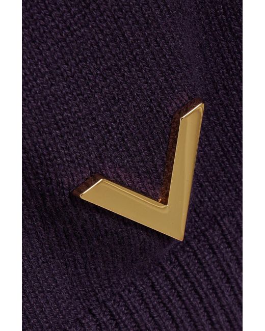 Valentino Garavani Purple Embellished Cashmere Sweater