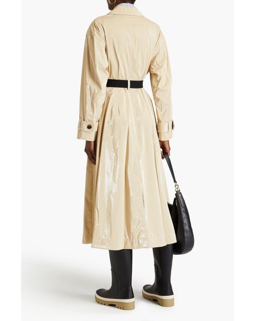 Tory Burch Natural Coated Belted Shell Trench Coat