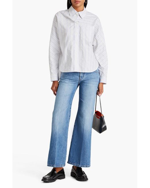 Victoria Beckham White Striped Cotton-poplin Shirt