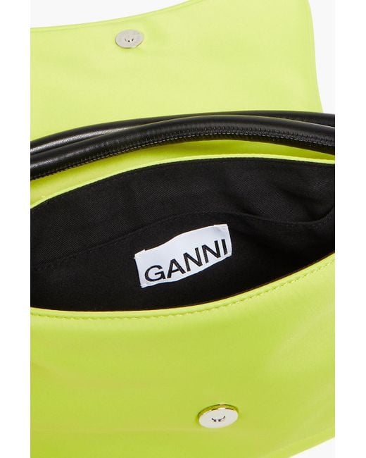 Ganni Yellow Leather-trimmed Shell Shoulder Bag