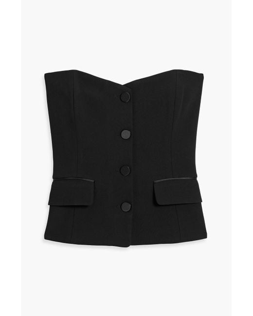 Veronica Beard Black Arlette Strapless Crepe Bustier Top